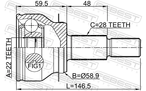 0510BMAT Febest Граната зовнішня