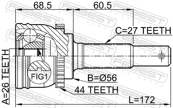 ШРУС зовнішній Toko cars T5414061