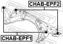 CHABEPF2 Febest Подушка передньої балки