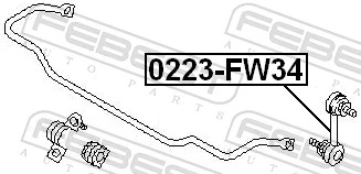 0223FW34 Febest Тяга переднього стабілізатора
