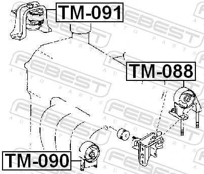 TM090 Febest Подушка передньої опори двигуна
