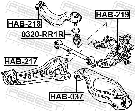 HAB217 Febest Сайлентблок верхнього важеля