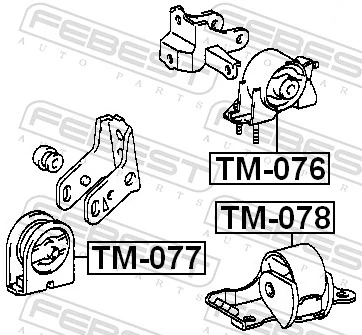 TM078 Febest Ліва опора двигуна