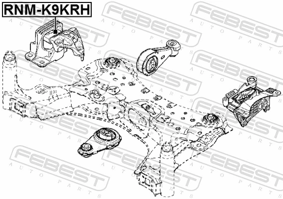 RNMK9KRH Febest Права подушка мотора