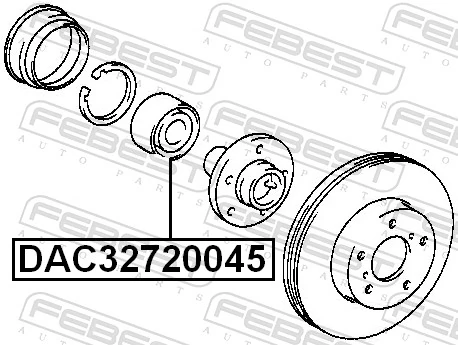 DAC32720045 Febest Підшипник маточини передньої