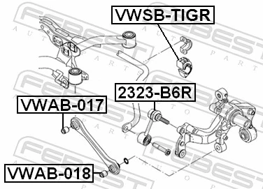 VWSBTIGR Febest Прокладка стабільзатора заднього