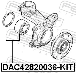 DAC42820036KIT Febest Підшипник маточини передньої