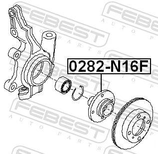 0282N16F Febest Маточина (передня)