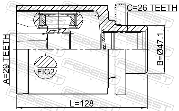 2311T5ATLH Febest ШРКШ внутрішній, передній, лівий
