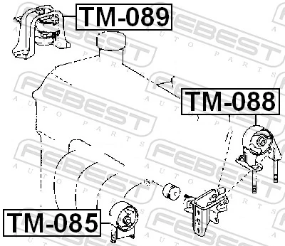 TM089 Febest Права подушка мотора