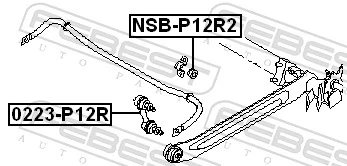 NSBP12R2 Febest Гумка заднього стабілізатора