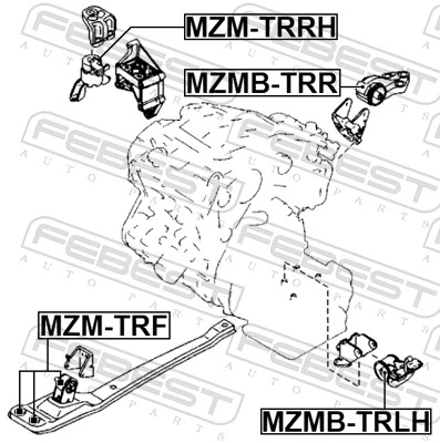 MZMTRF Febest Подушка передньої опори двигуна