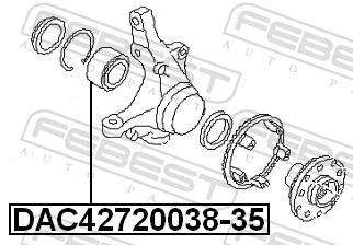DAC4272003835 Febest Підшипник маточини передньої