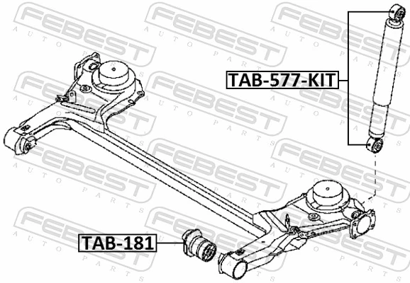 TAB577KIT Febest Сайлентблок амортизатора заднього