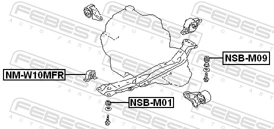 Подушка (опора) двигуна, передня NIPPON MOTORS NMS2382 ціна, від 8.03 USD