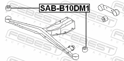 SABB10DM1 Febest Сайлентблок балки моста
