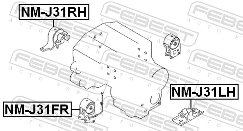 NMJ31FR Febest Подушка передньої опори двигуна