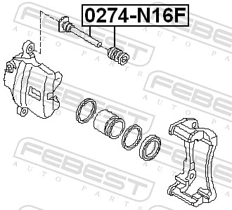0274N16F Febest Направляюча супорту переднього