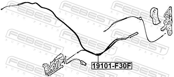 19101F30F Febest Трос відкриття капота, передній