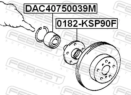 DAC40750039M Febest Підшипник маточини передньої