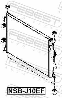 NSBJ10EF Febest Подушка радіатору нижня