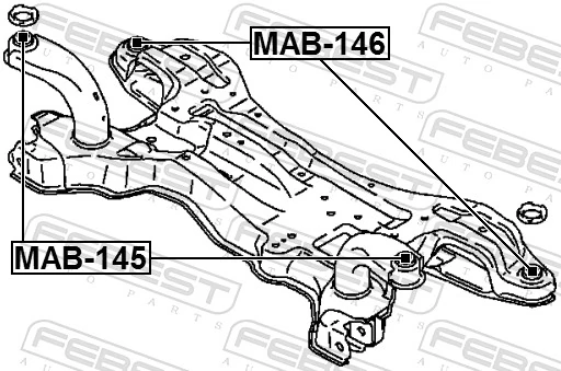 MAB145 Febest Подушка передньої балки