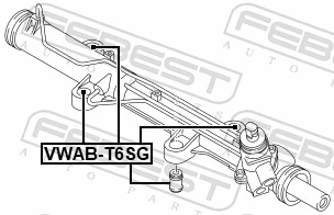 VWABT6SG Febest Втулка кріплення кермової рейки
