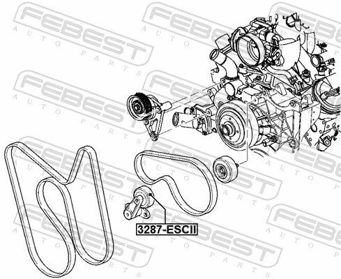 3287ESCII Febest Натяжна планка поліклинового ременя