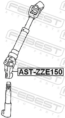 ASTZZE150 Febest Вал рульової колонки, нижній