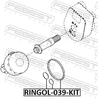 RINGOL039KIT Febest Прокладка кронштейна маслянного фільтра
