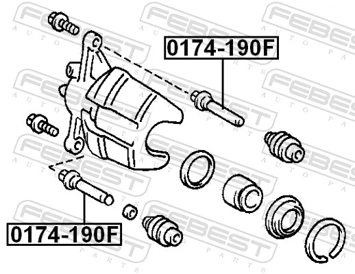 0174190F Febest Напрямна супорта переднього, верхня