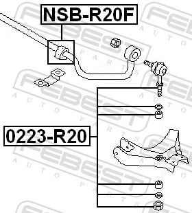 NSBR20F Febest Втулка стабілізатора переднього