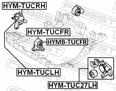 HYMTUC27LH Febest Ліва опора двигуна