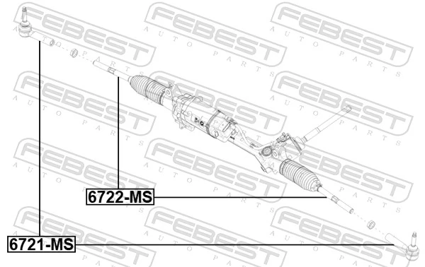 6721MS Febest Зовнішній наконечник рульової тяги
