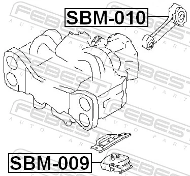 SBM010 Febest Подушка (опора) двигуна, верхня