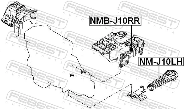 NMBJ10RR Febest Подушка (опора) двигуна, задня (сайлентблок)