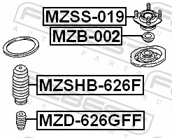 MZB002 Febest Підшипник опори амортизатора