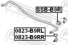 SSBB9R Febest Прокладка стабільзатора заднього