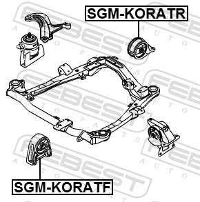 SGMKORATR Febest Задня подушка двигуна