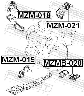 MZM018 Febest Права подушка мотора