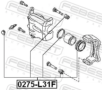 0275L31F Febest Ремкомплект гальмівної системи