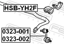 HSBYH2F Febest Втулка стабілізатора переднього
