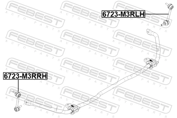6723M3RLH Febest Стійка стабілізатора задня