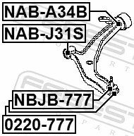 NABA34B Febest Сайлентблок переднього нижнього важеля