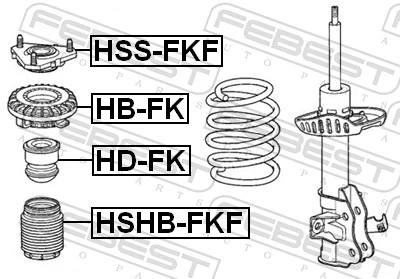HSSFKF Febest Кріплення переднього амортизатора