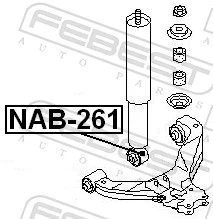 NAB261 Febest Сайлентблок амортизатора переднього