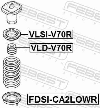 VLSIV70R Febest Проставка (гумове кільце) пружини задньої, верхня