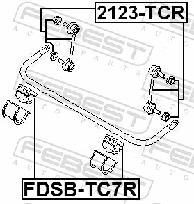 2123TCR Febest Тяжка стабілізатора, заднього