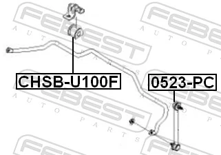 CHSBU100F Febest Втулка стабілізатора переднього