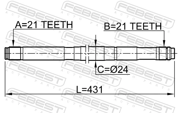 0212QG15LH Febest Привід лівий